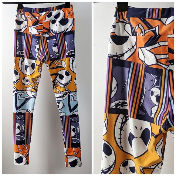 Lularoe One Size Jack Skellington Leggings - Picture 2 of 6